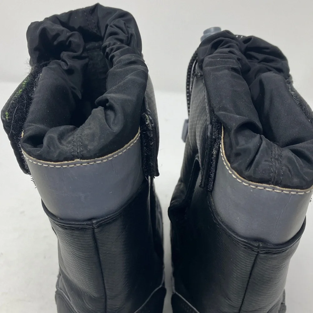 Lands’ End Youth Black Winter Boots US 11M – Hook & Loop, Drawstring Top